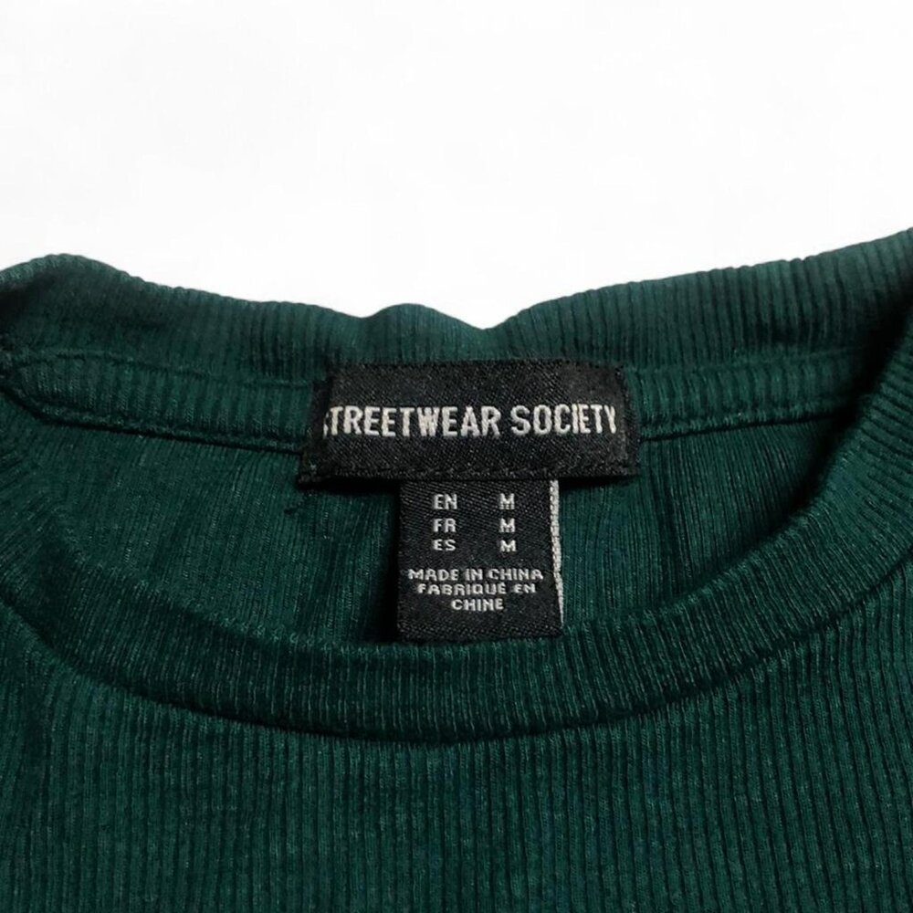 SWS Teal Ribbed Crop Top - Picture 3 of 4